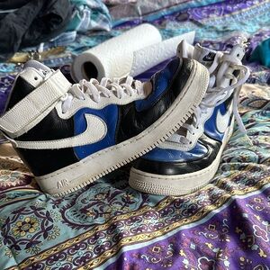 Nike Black, Blue & White High-Top Air Force 1 custom built 2022 Nike